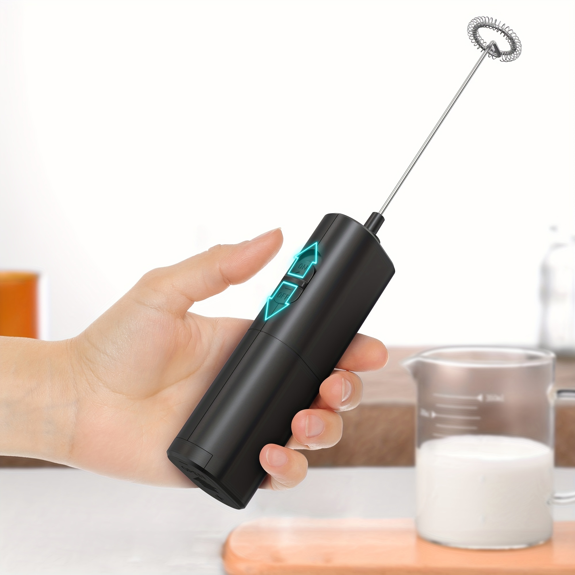 1pc Multifunctional Coffee Milk Frother Home Milk Frother Maker Blender  Handheld Egg Whisk Cream Beater Handheld Electric Frother Stainless Steel  Foam Maker Perfect For Latte, Coffee, Cappuccino, Chocolate Milk Frother