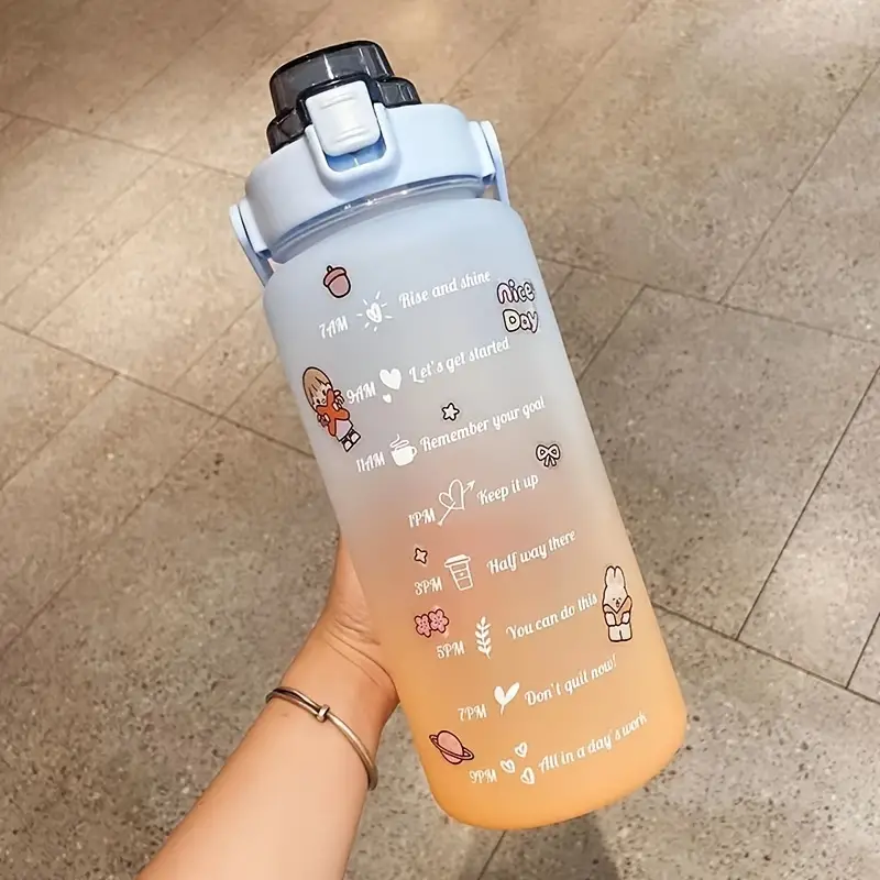 Bpa free Leakproof Water Bottle With Straw Stickers Kawaii - Temu