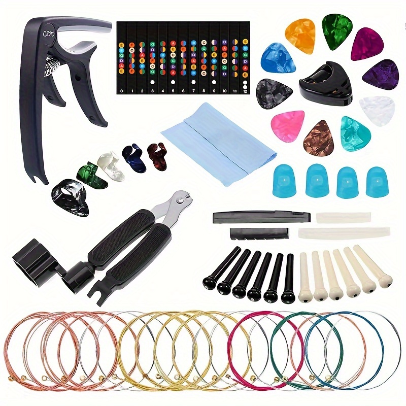 

Ff Bonfires Complete Guitar Accessory Kit - Adjustable Clip, Finger Sleeves & String Locking Cone With Paddle Packaging