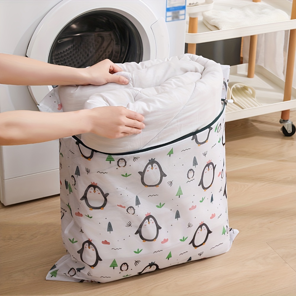 Zippered Polyester Mesh Laundry Bag Foldable Clothes Underwear Bra Washing  -WD