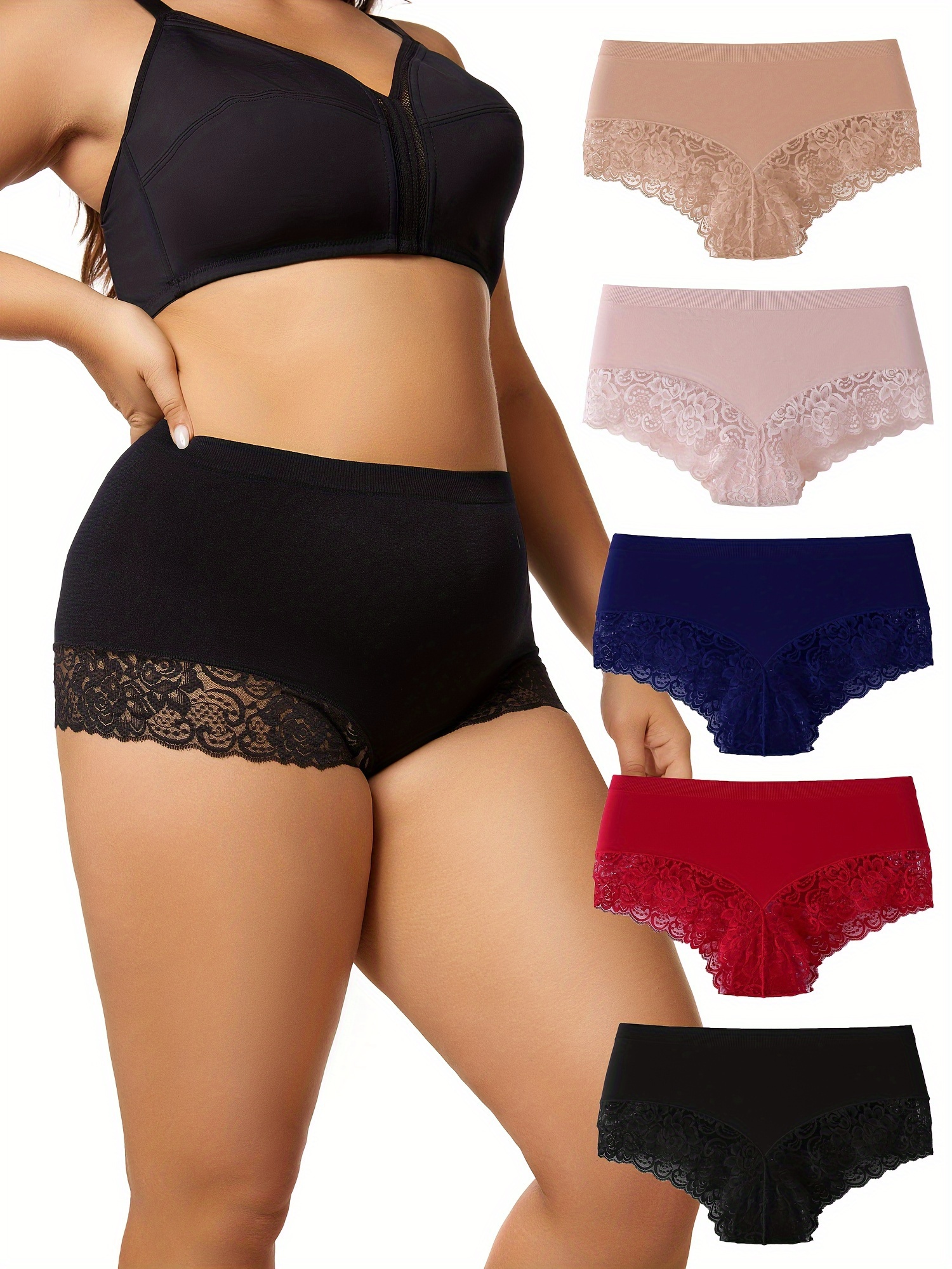 Women's Sexy Panties Plus Size Solid Low Rise Cooling Fabric - Temu