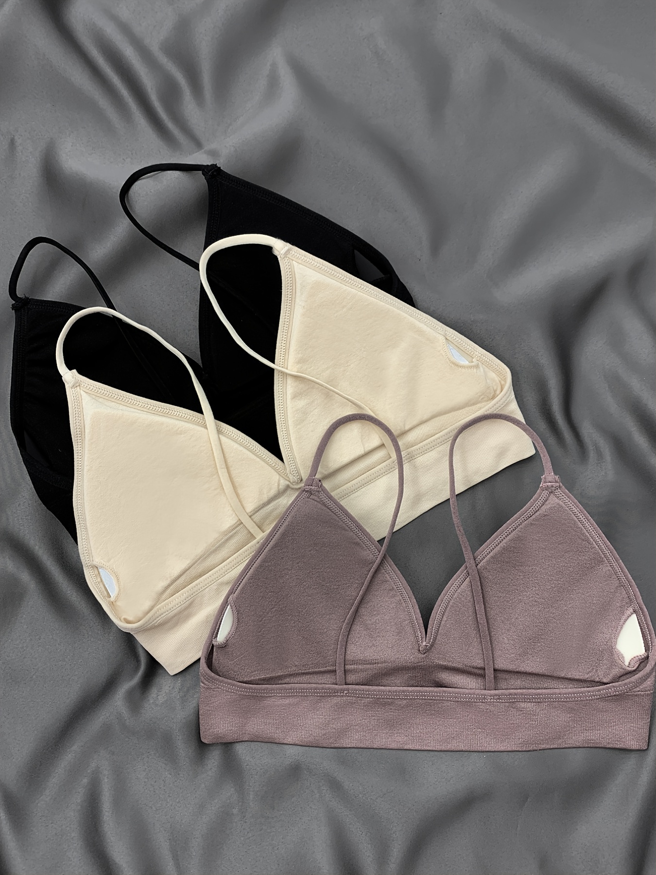 Triangle Cups Sports Bras Removable Padded Push Wireless Bra