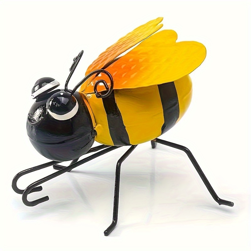 1pc, Metal Crafts Creative Bumble Bee, Bumble Bee Metal Sculpture, Garden  Bumble Bee Decor, Wall Hanging Decor, Garden Lawn Decor, Indoor Decor, Outdo