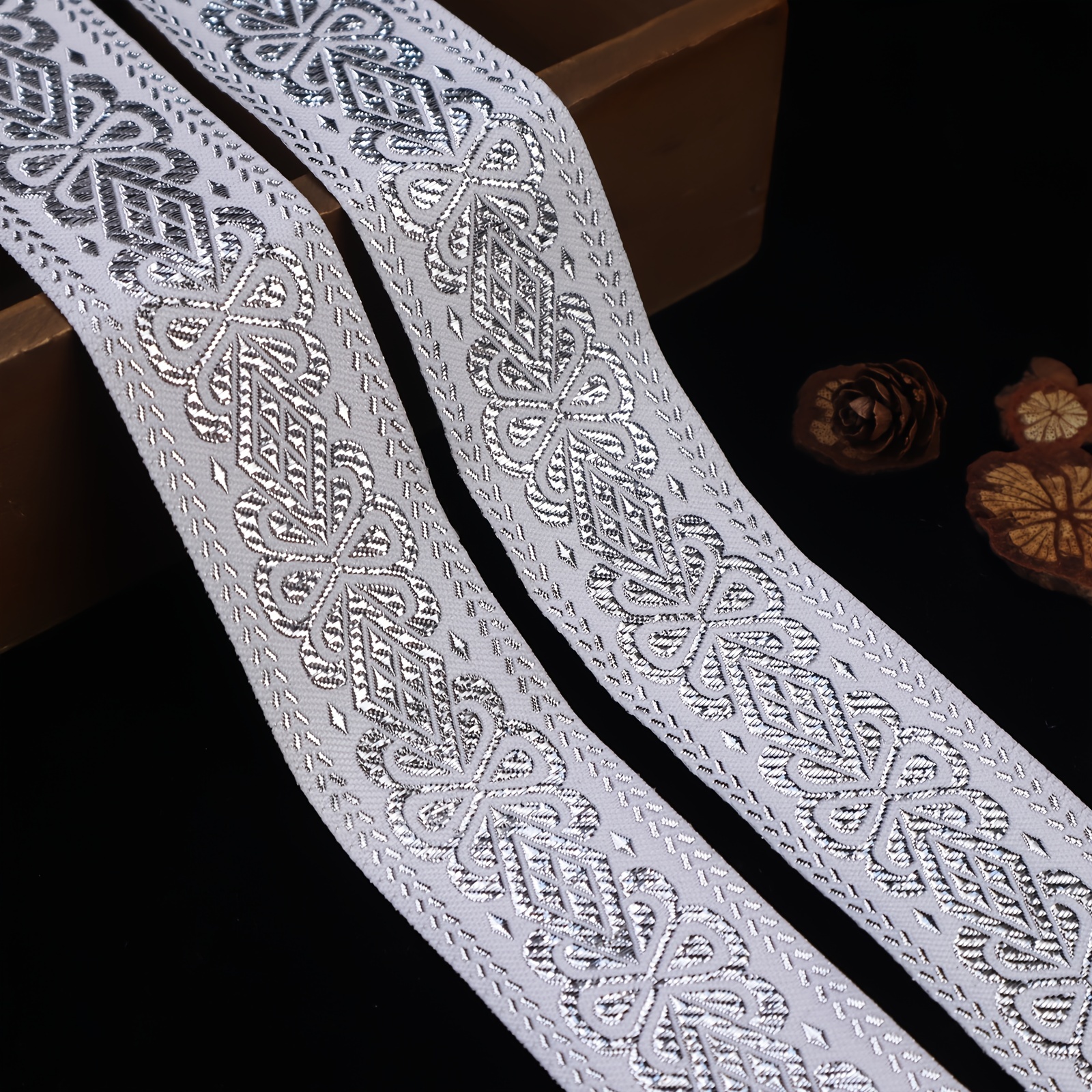 IDONGCAI Jacquard Ribbon Embroidered Ribbon Floral Pattern Ribbon  Decoration Craft Accessories DIY lace Fabric.