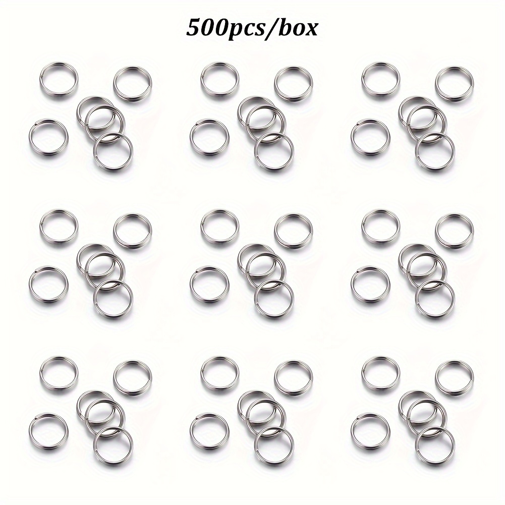 500-1000pcs 10x2mm Stainless Steel Open Jump Rings Loop Split