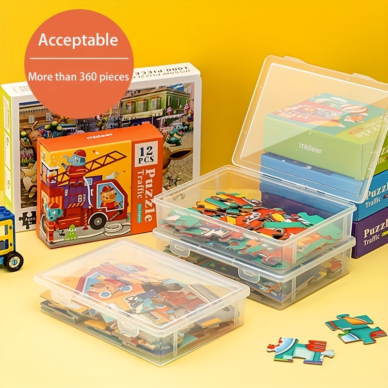 Boîte de rangement portable pour puzzle, boîte de tri de jouets, gain de  place, haute capacité, utile, clair, maison - AliExpress