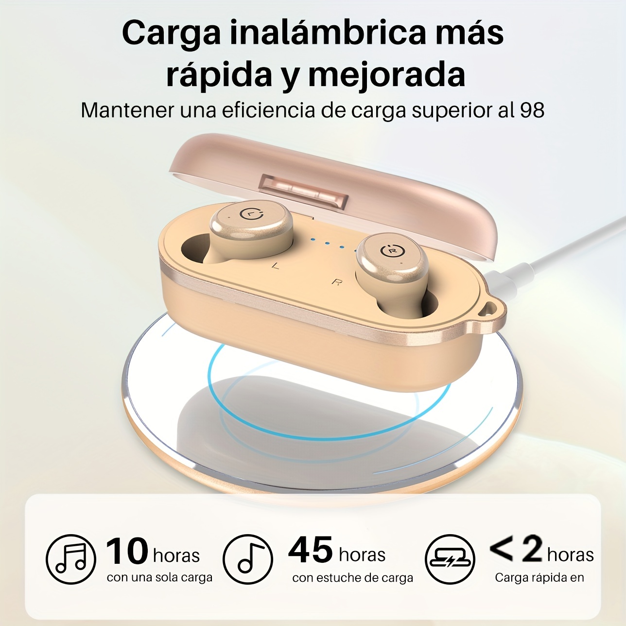 TOZO T10 Auriculares Bluetooth 5.3, auriculares inalámbricos con graves  potentes, IPX8 resistente al agua, 45 horas