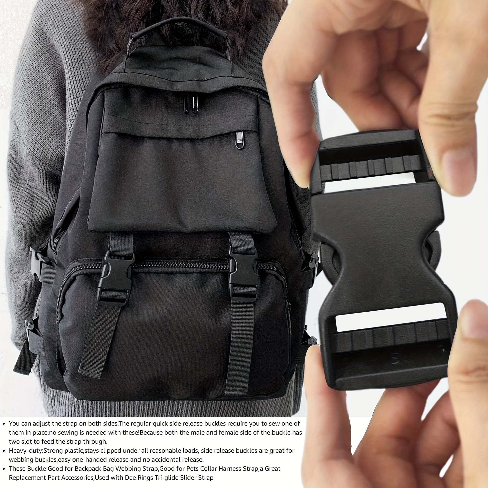 Backpack Buckle Replacement, Nylon Backpack Replacement