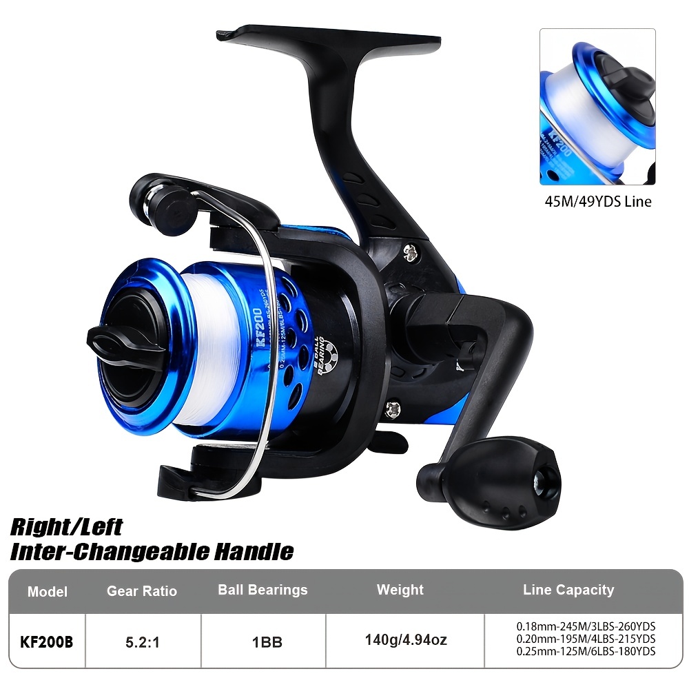 5.2:1 Gear Ratio Fishing Reel Lightweight 1bb Spinning Reel - Temu Italy