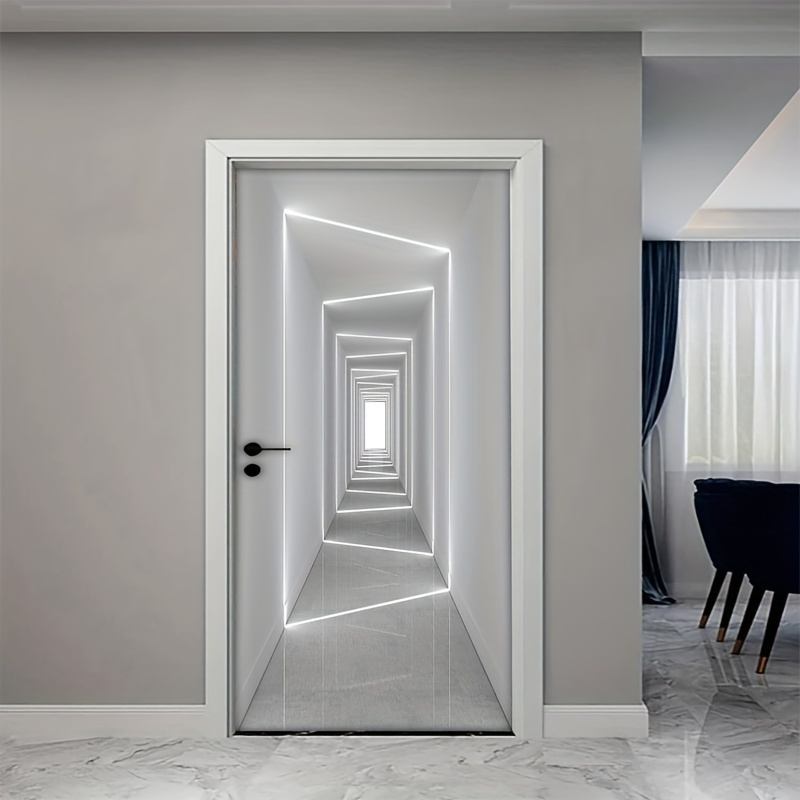 Adesivi per porte geometrici 3D di dimensioni personalizzate autoadesivo  impermeabile moderno scenario di moda Home Room Door Wrap murale Cover  Wallpaper