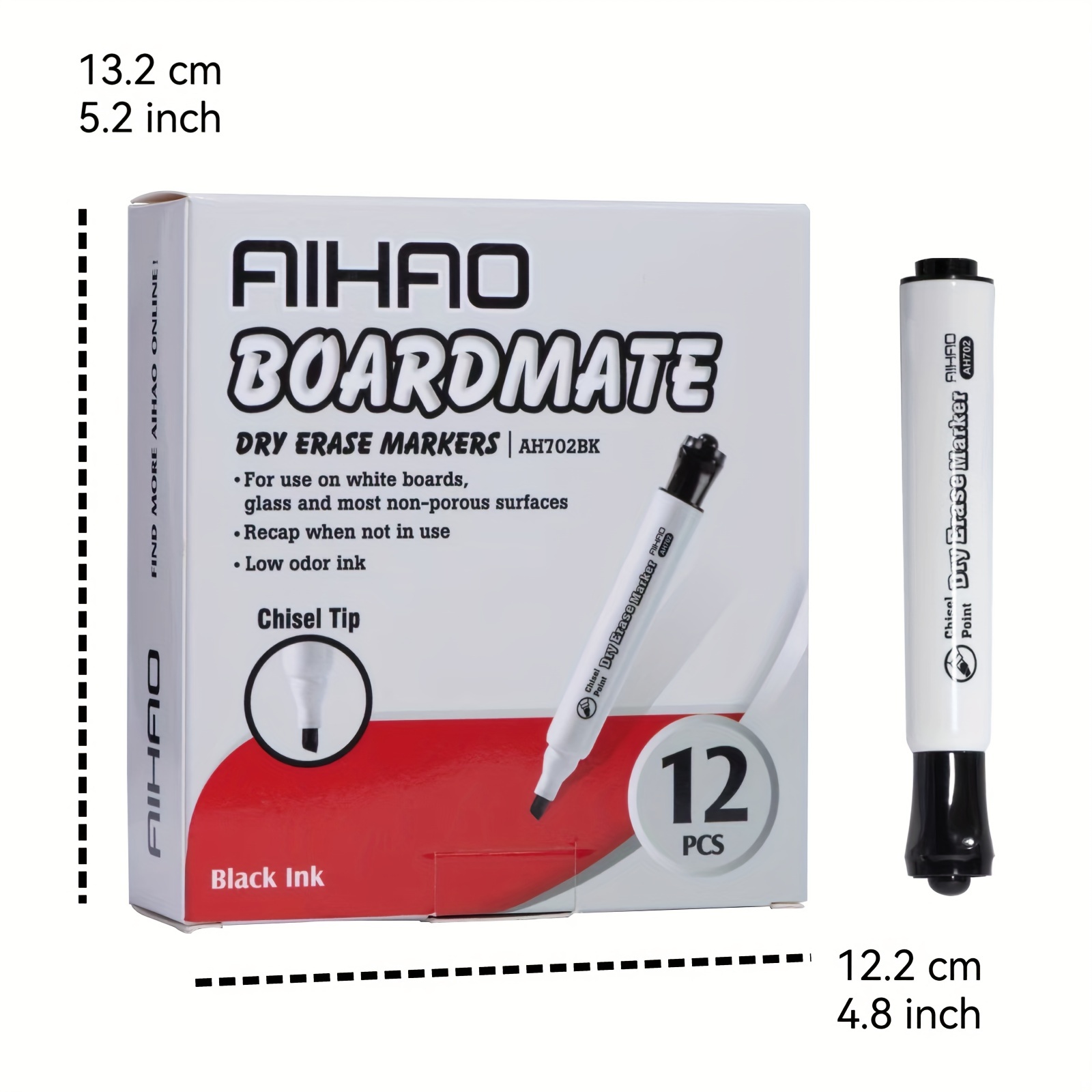  AIHAO Dry Erase Markers, Assorted Colors, Chisel Tip