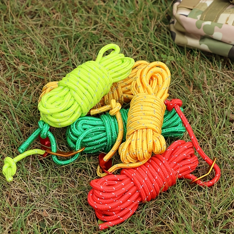 Windproof Reflective Rope For Outdoor Camping 4mm Thick Polyester