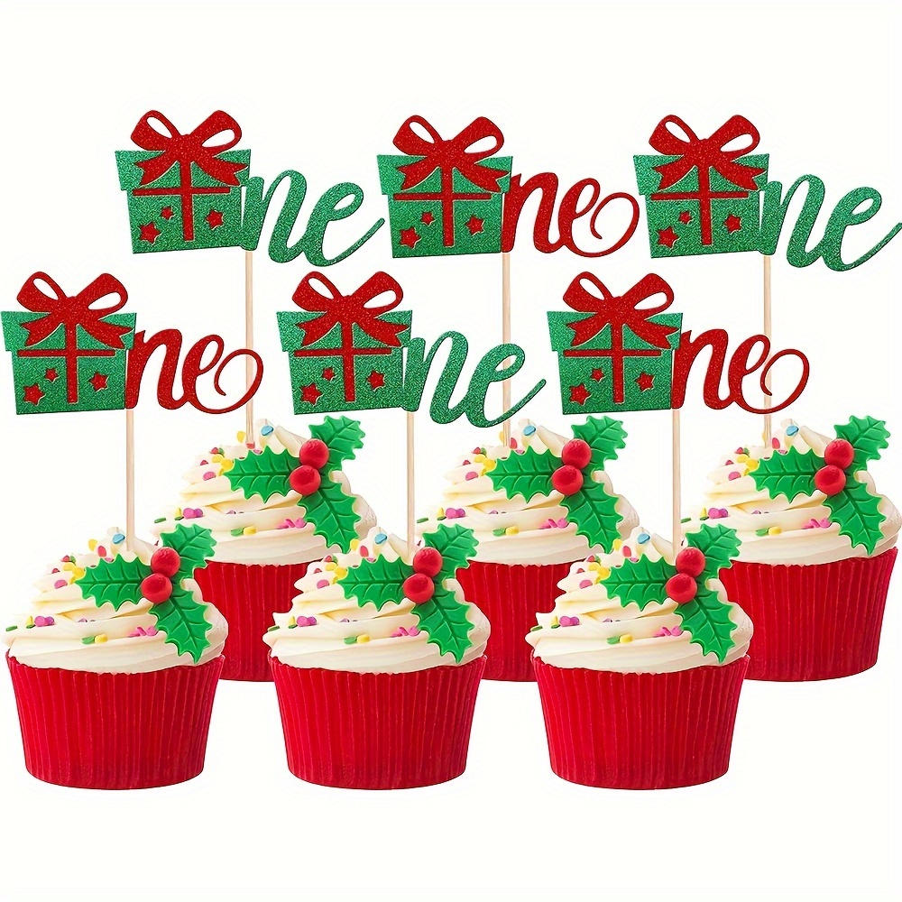 Christmas Party Decorations With Cupcakes For Christmas Party Decoration  Merry Christmas Baking Decor Supplies - Temu