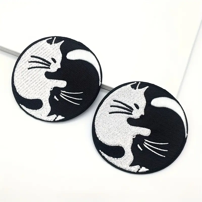 Black And White Iron On Patches For Clothes Embroidered Diy - Temu