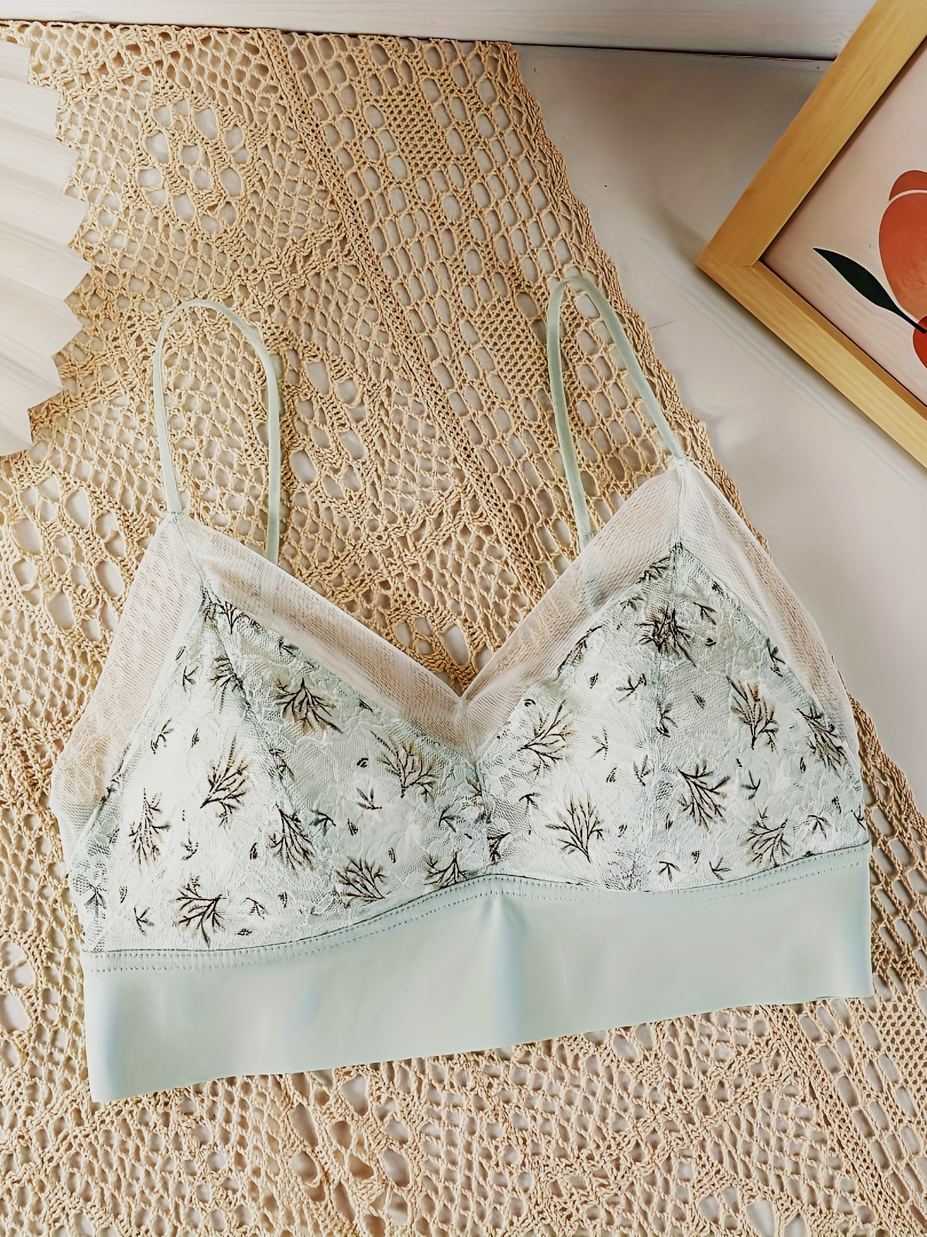 Contrast Floral Lace Bra & Thong