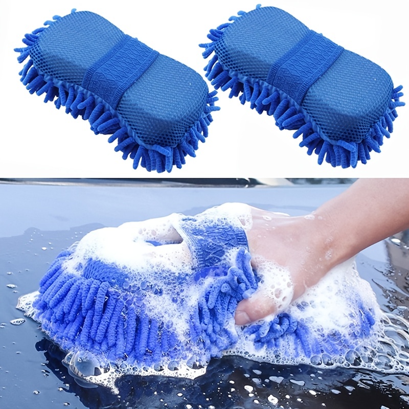 2pcs Car Cleaning Kit Car Wash Portable Microfiber Wheel Tire Rim Brush+Car  Cleaning Drying Cloth Auto Cleaning For Car Cleaning Accessories