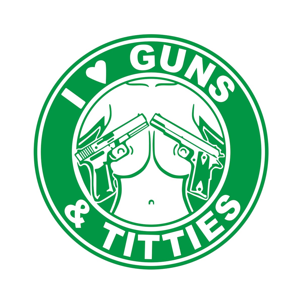 I Love Guns, Titties, & Beer Decal Sticker - Made in USA - The