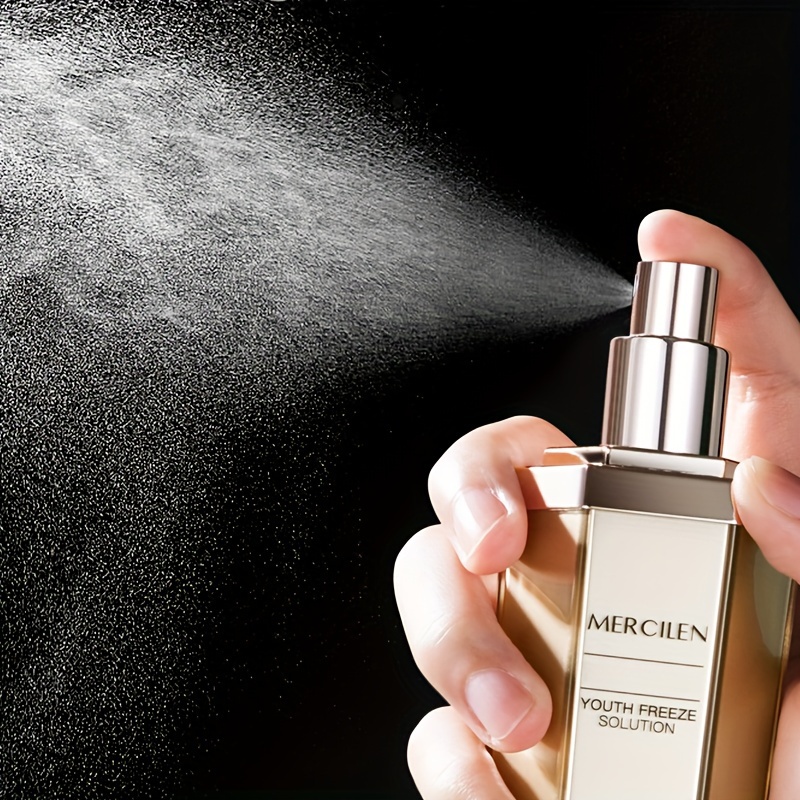 MERCILEN Collagen Boosting Makeup Spray - Hydrating & Moisturizing with Shea Butter, Hyaluronic Acid & Niacinamide, Fragrance-Free for All Light Beige Types, Men & Women, Daily Skincare, Sleek Bottle Design, Niacinamide Enriched