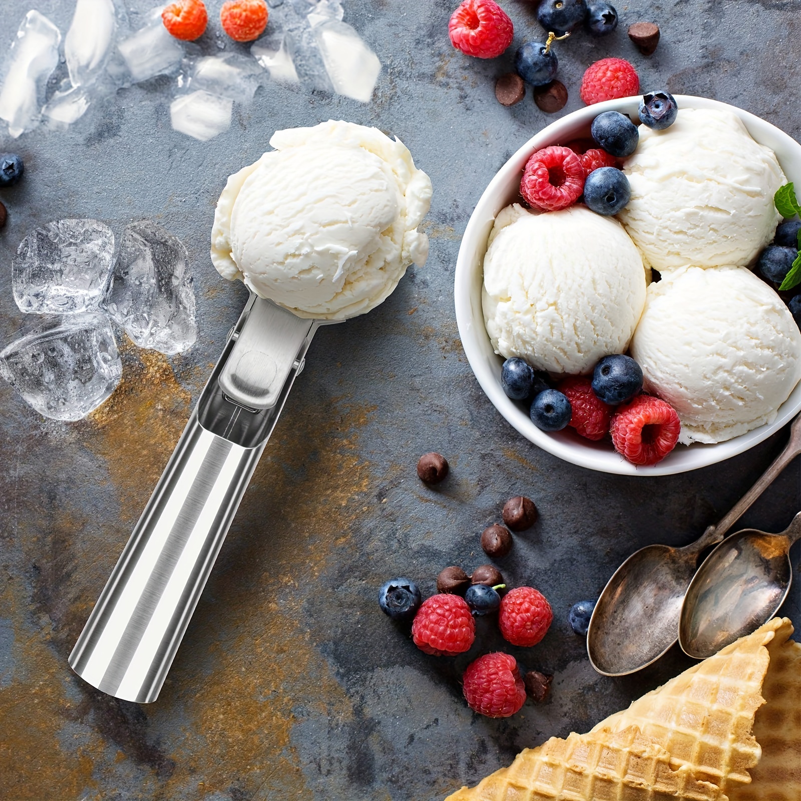 Stainless Steel Ice Cream Scoop with Trigger Release for Ice Cream/for  Frozen Yo