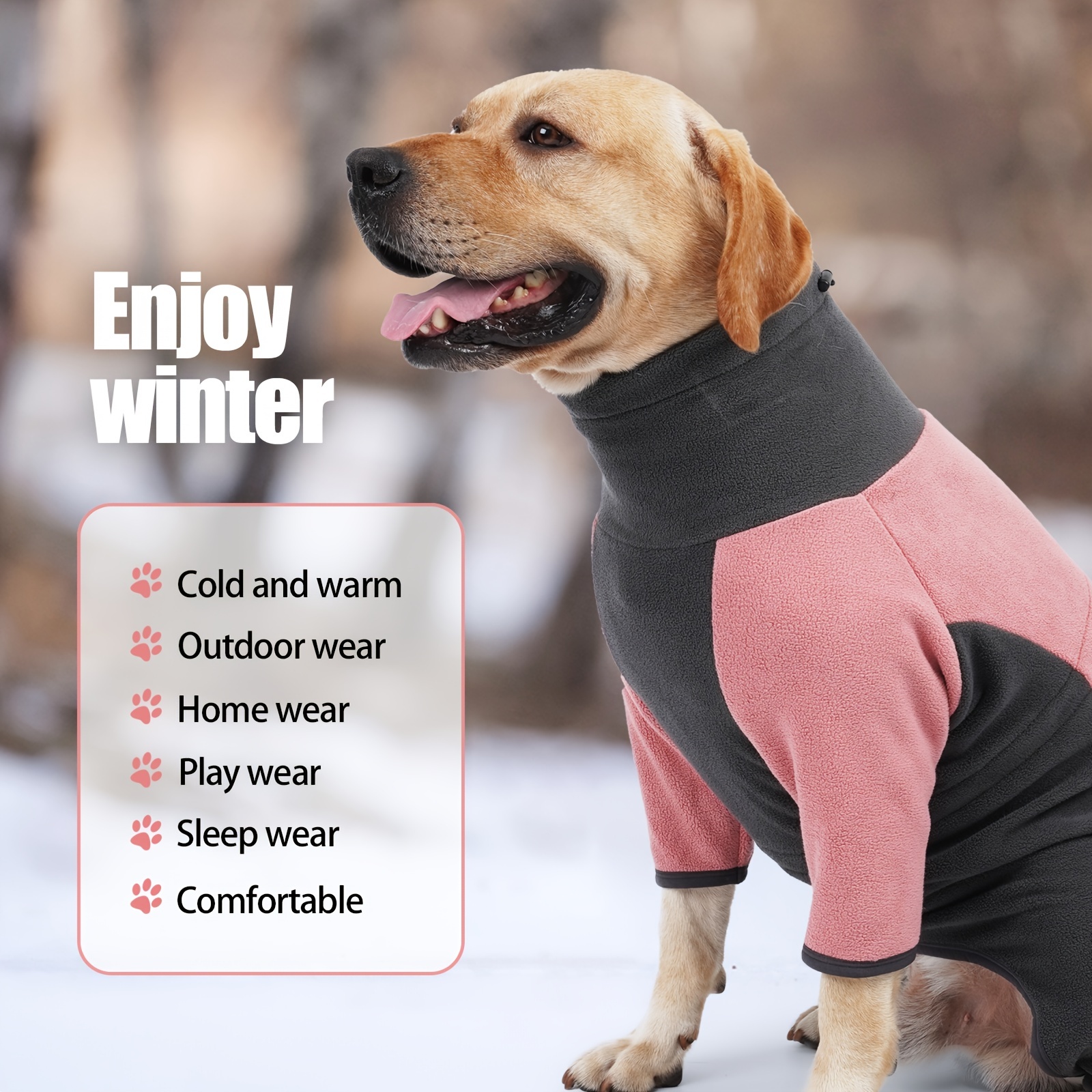 Warm Dog Coat Dog Sweater Winter Coat Warm Dog Pajama 