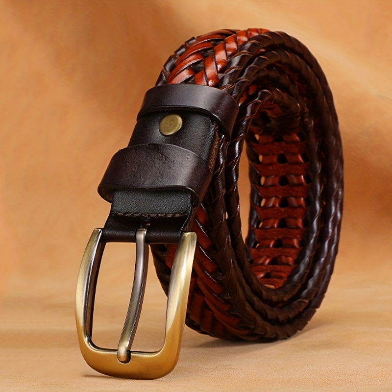 Braided leather belt - Man