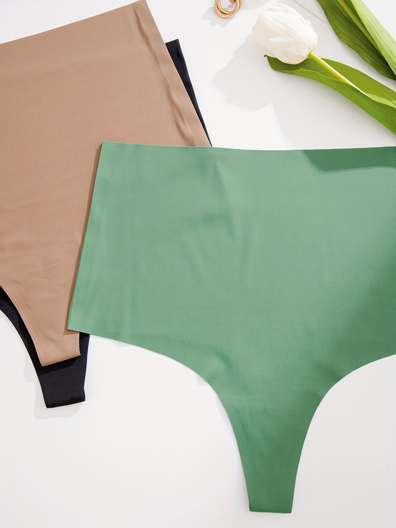 3pcs Womens Seamless Panties Underwear High Waist Invisible - Temu