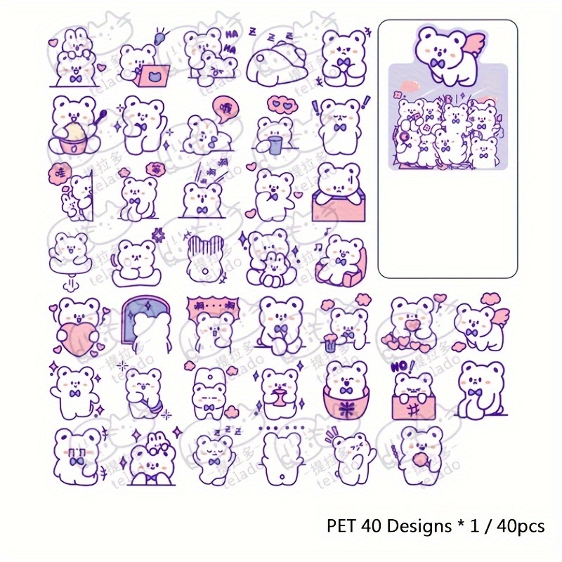 Kawaii cute explosion sticker pack cartoon hand-painted hand account diy  decorative stickers transparent pet cute