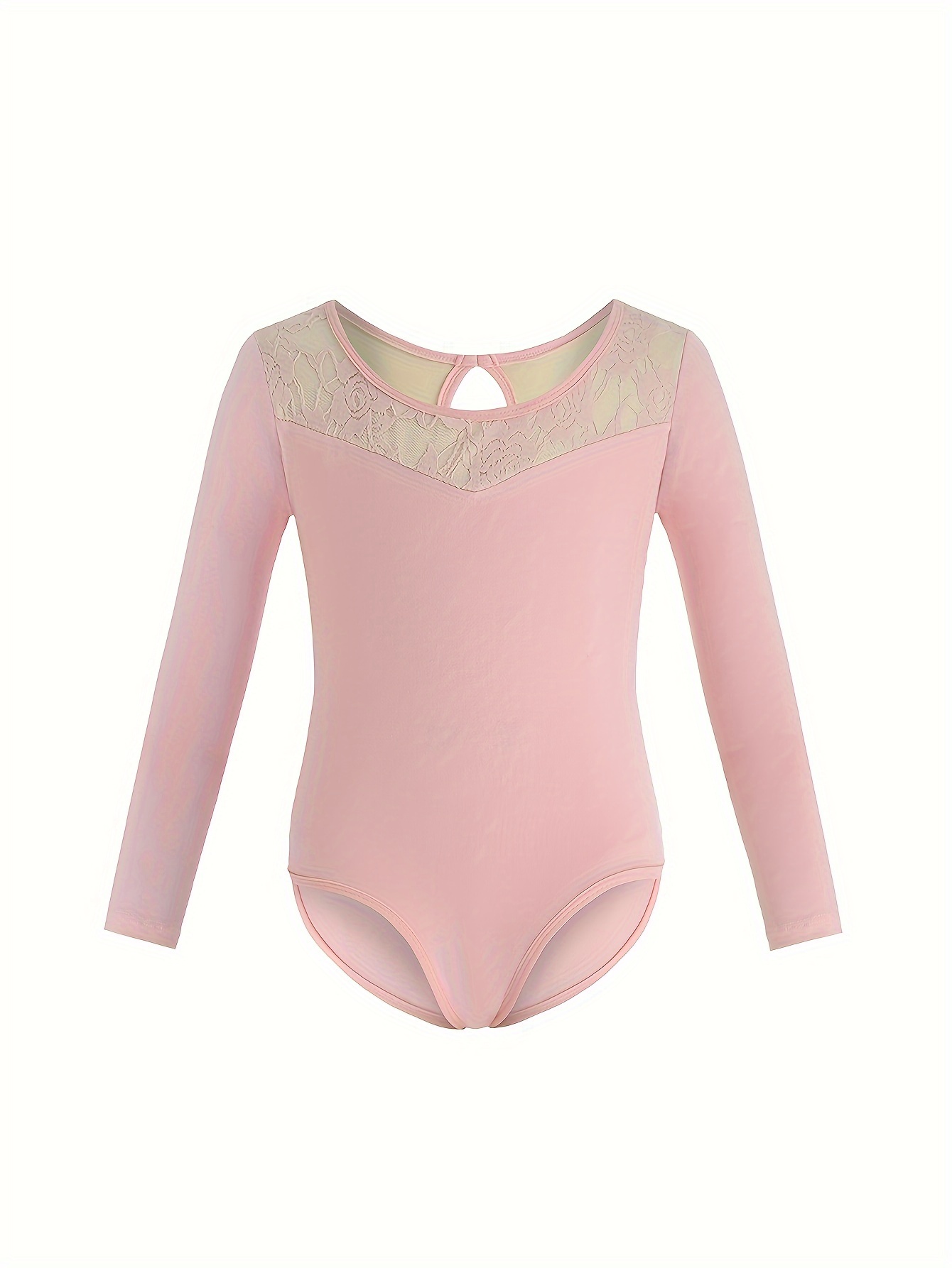 Maillot Ballet Niña de Manga Larga y Cuello Redondo, Maillot Danza