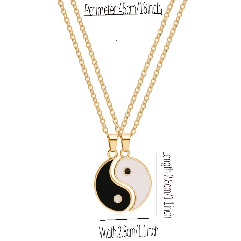Yin Yang Alloy Double Compartment Pendant Necklace