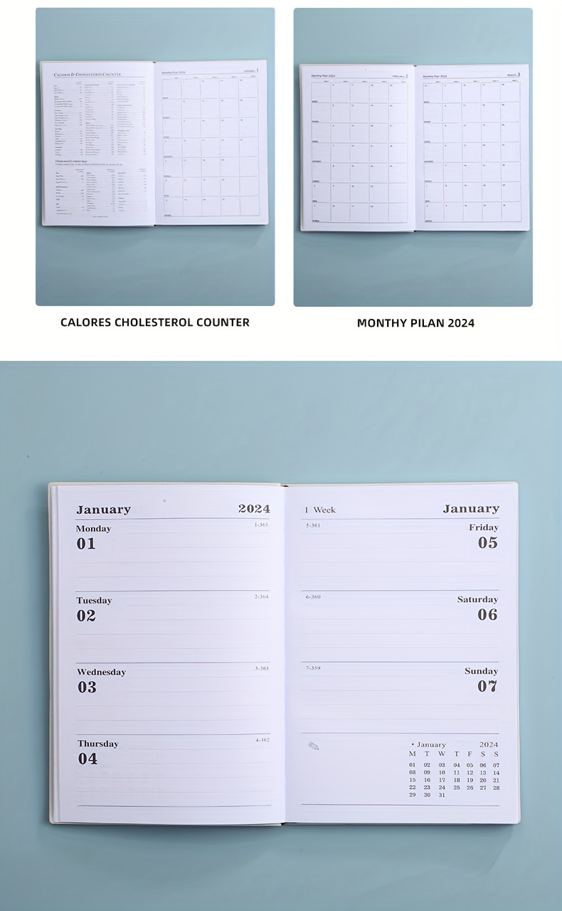 2024 English Schedule Book Planner A5 Specification Pu - Temu