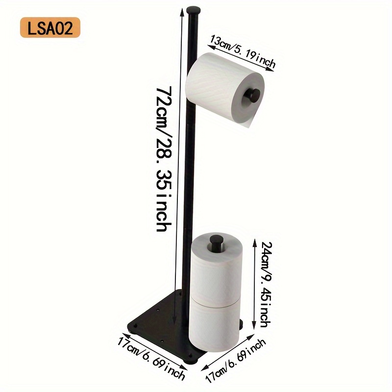 Free Standing Bathroom Tissue Paper Holder Toilet Paper Storage Stand w/  Shelf
