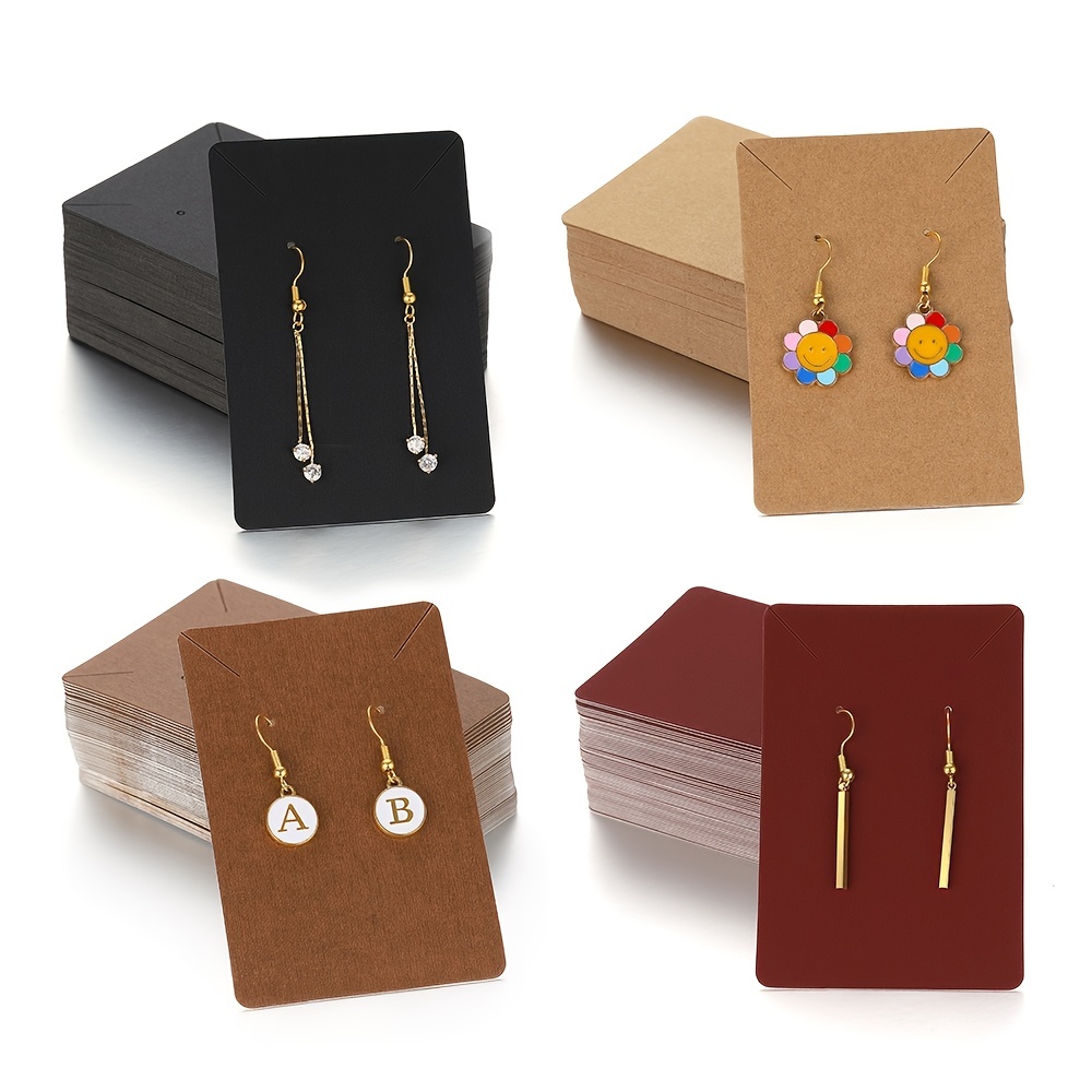 Jewelry Card Set 5x5cm Kraft Paper Tag For Earring And Gift