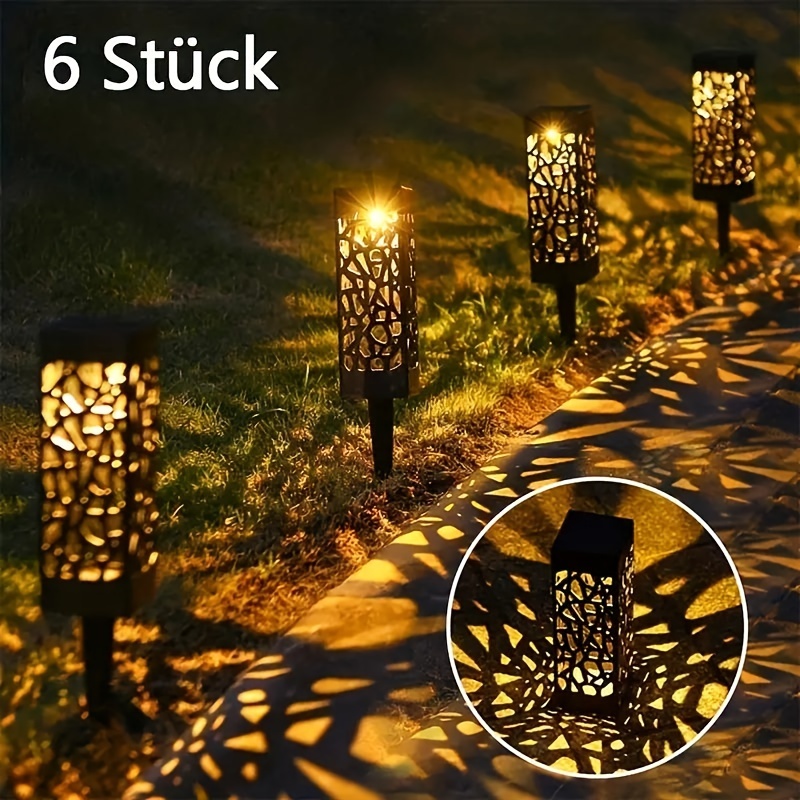 

6pcs Solar Outdoor Lights, Plastic Led Garden Pathway Lights, Solar-powered Landscape Lighting For Walkway, Driveway, Yard, Lawn, Decorative Lamps
