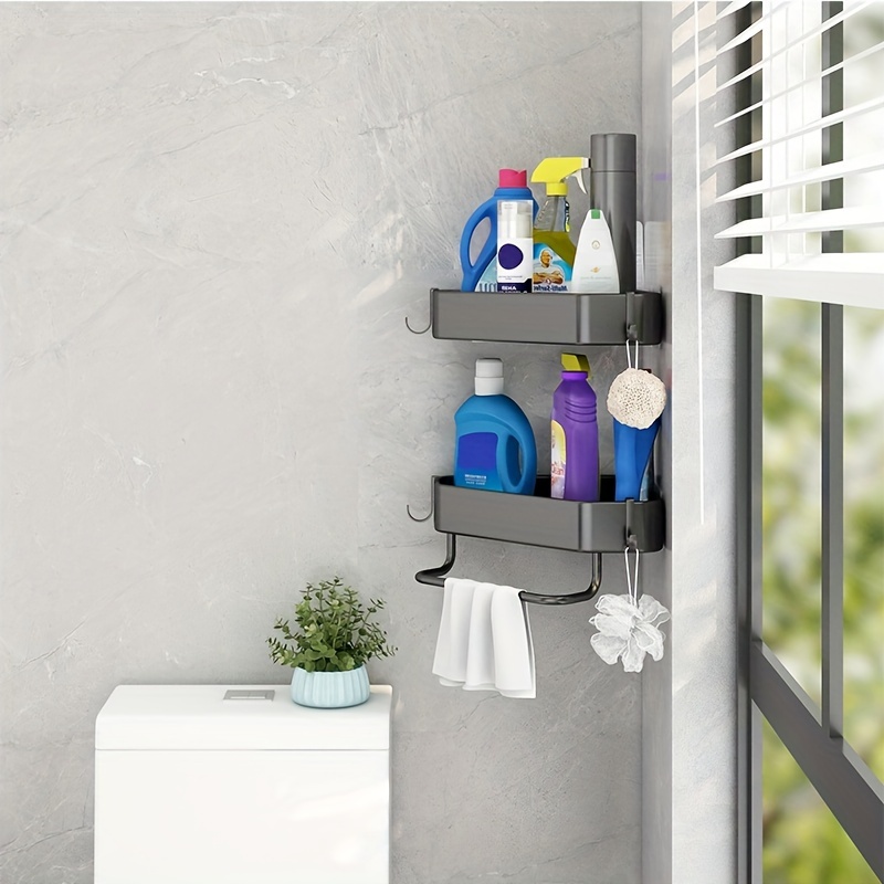 Self Adhesive Bathroom Shelves Corner Shower Shelf Aluminum Wall
