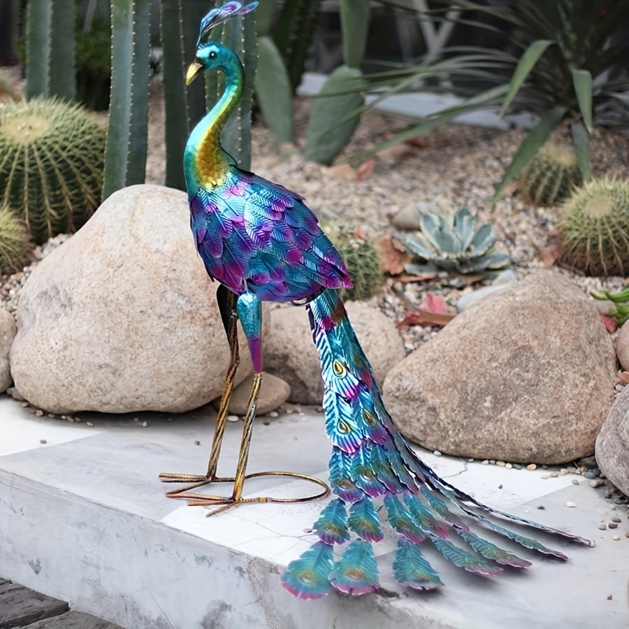 Beautiful Peacock Statue Metal Peacock Standing Statue - Temu