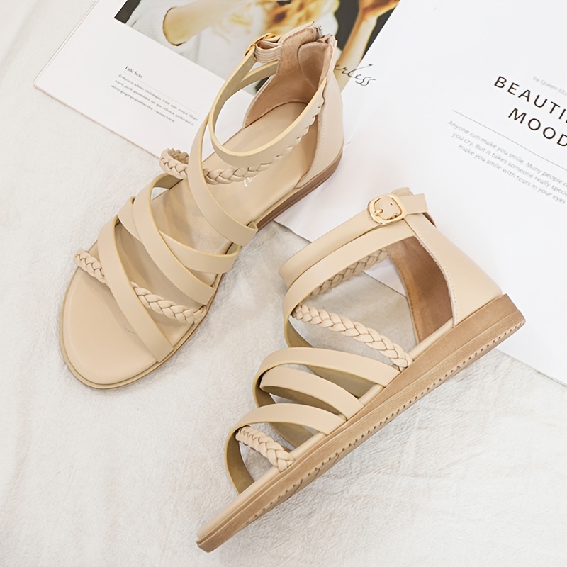 Women Flat Sandals Criss-Cross Open Toe Wide Elastic Strap Fashion Summer  Shoes : : Clothing, Shoes & Accessories