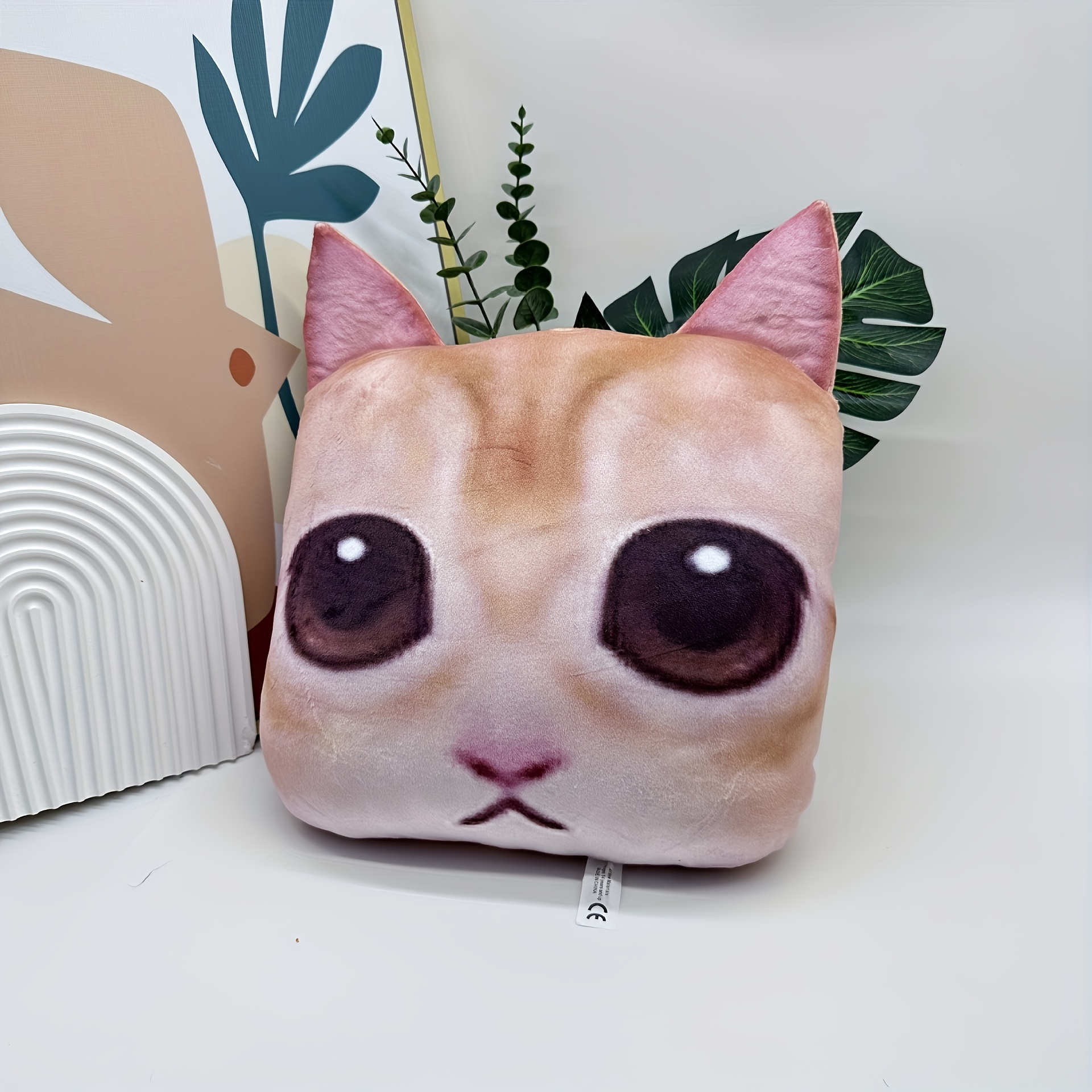 Cute Cat Plush Cushion Soft Kitten Meme Pillow Plushies - Temu Canada