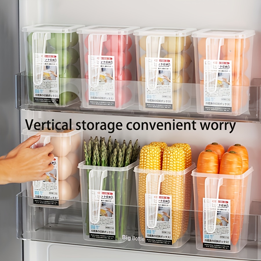 Refrigerator Side Door Storage Boxes, Drawer Type Freezer Box, Vegetable  Egg Box With Lid, Transparent Storage Food Preservation Box, Food Storage  Containers, Kitchen Utensil - Temu
