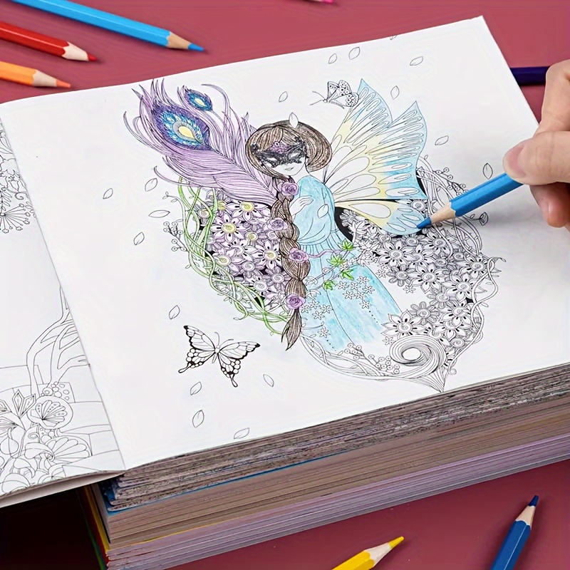 Beginner Watercolor Coloring Books for Adults Children Reduce Pressure Hand  Painting Copy Manuscript Album Coloring Drawing Book