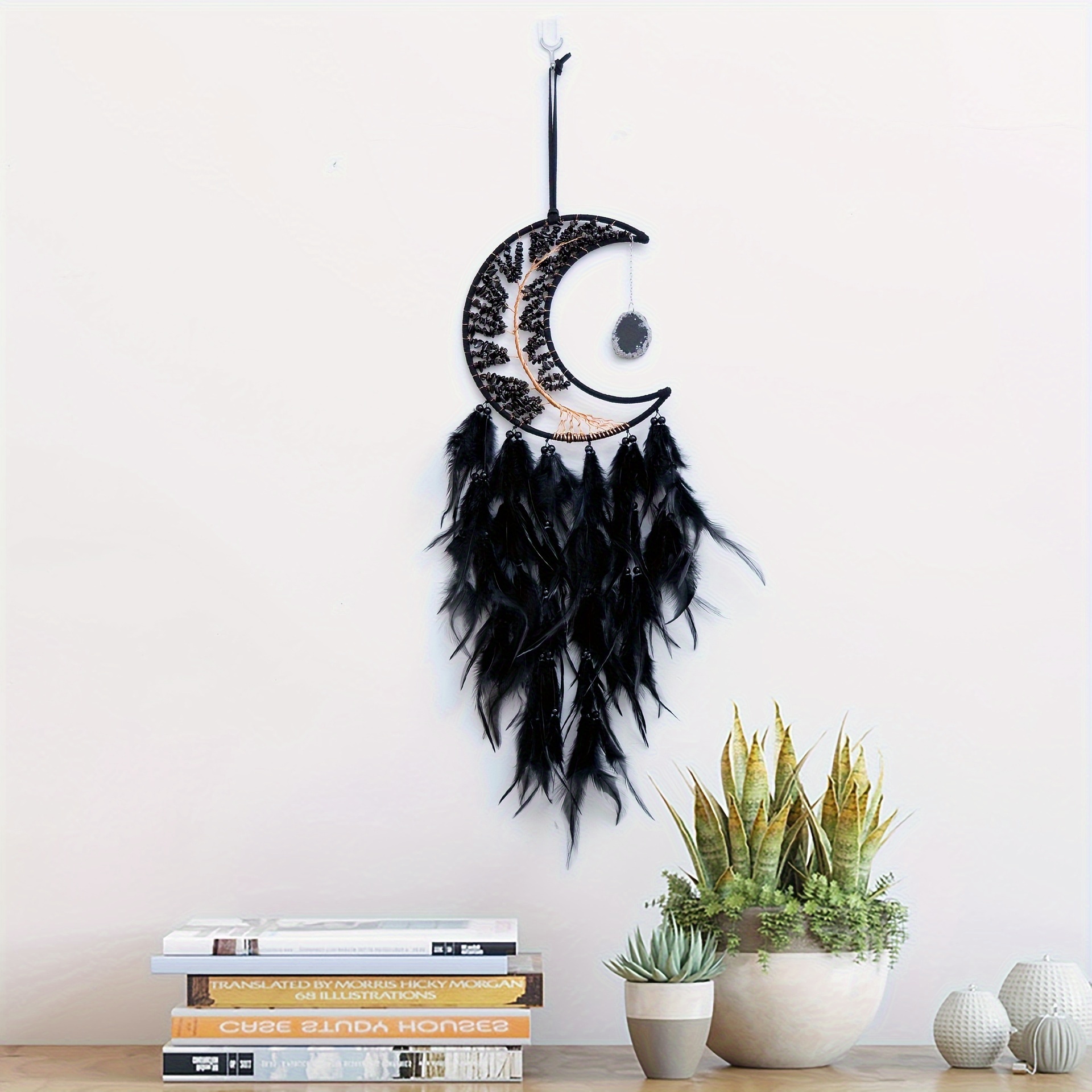 Vintage Macrame Woven Wall Hanging Moon Dream Catcher Boho - Temu