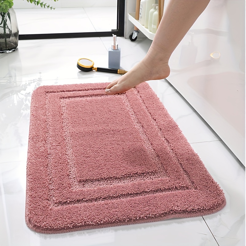1pc Pink Shower Mat Modern Simple Style Water Absorbent Slip