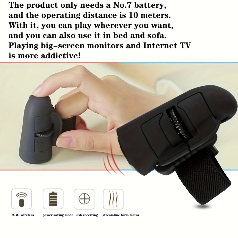 1pc Wireless/Battery- Wireless Mouse Compatible for PC, Phone, Tablet - Mini Right-Handed Optical Mouse with Ring, Plug & Play for Smartphones, Tablets, Laptops, Desktop Computers (AAA Battery Not Included)