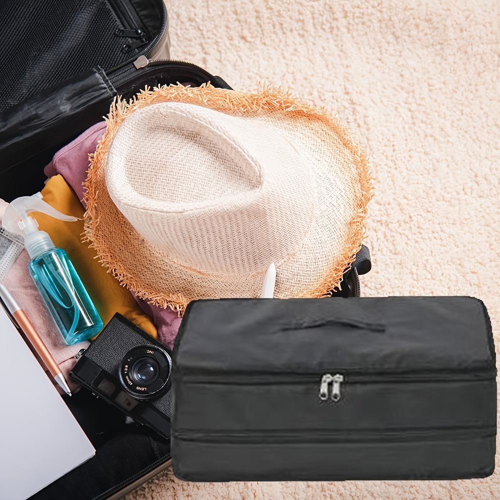 Organizador de equipaje de viaje portátil, bolsa de estantes de viaje,  Maleta de 3 estantes, Cubo de embalaje plegable, bolsa de almacenamiento de  armario colgante, espacio