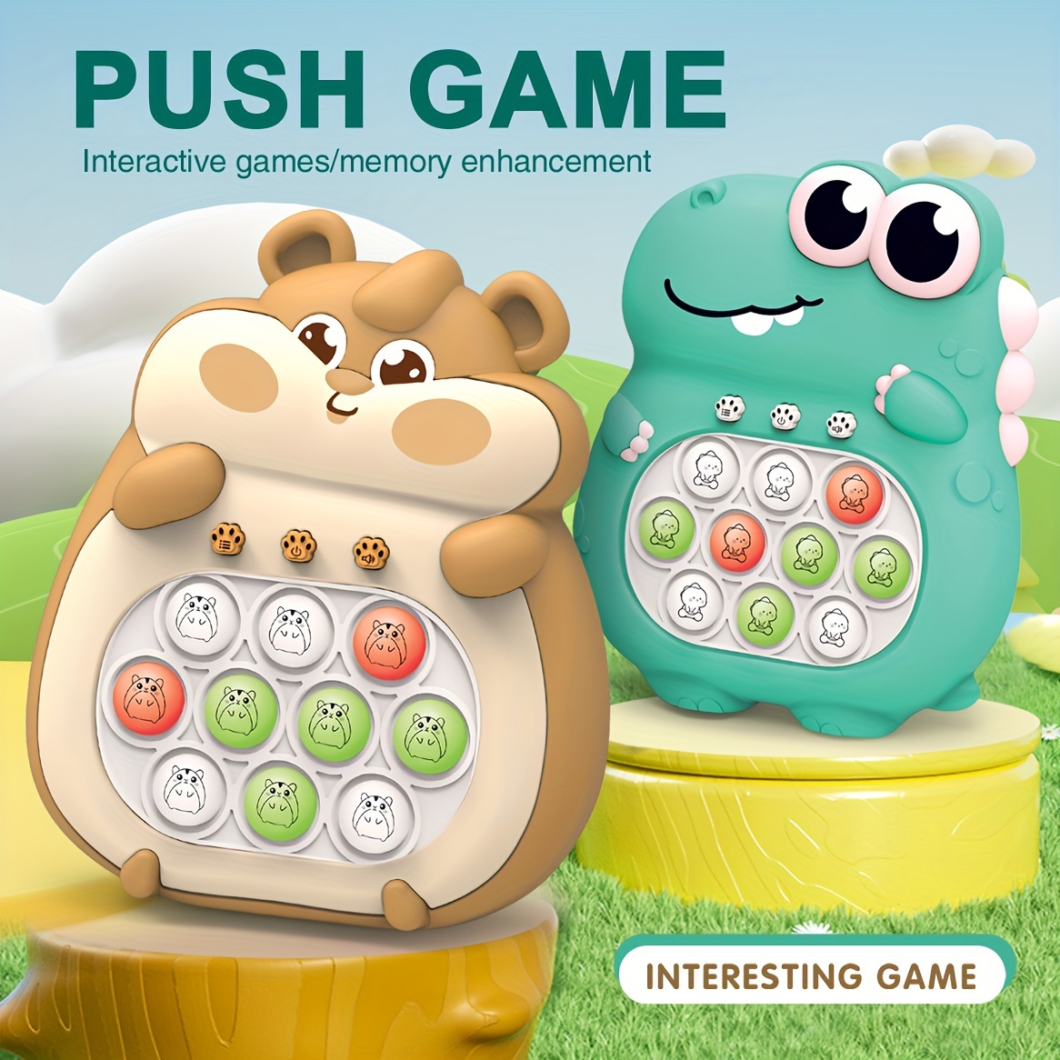 Giocattolo Elettronico Pop-it Push per Bambini Console di Gioco Sensoriale