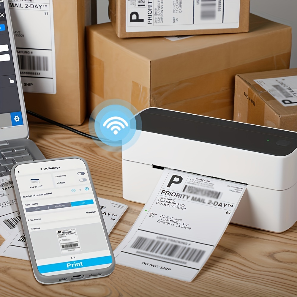  Phomemo - Impresora térmica de etiquetas para paquetes de  envío, de escritorio, para negocios en casa, para , Shopify, ,  , FedEx, USPS, color rosa : Productos de Oficina