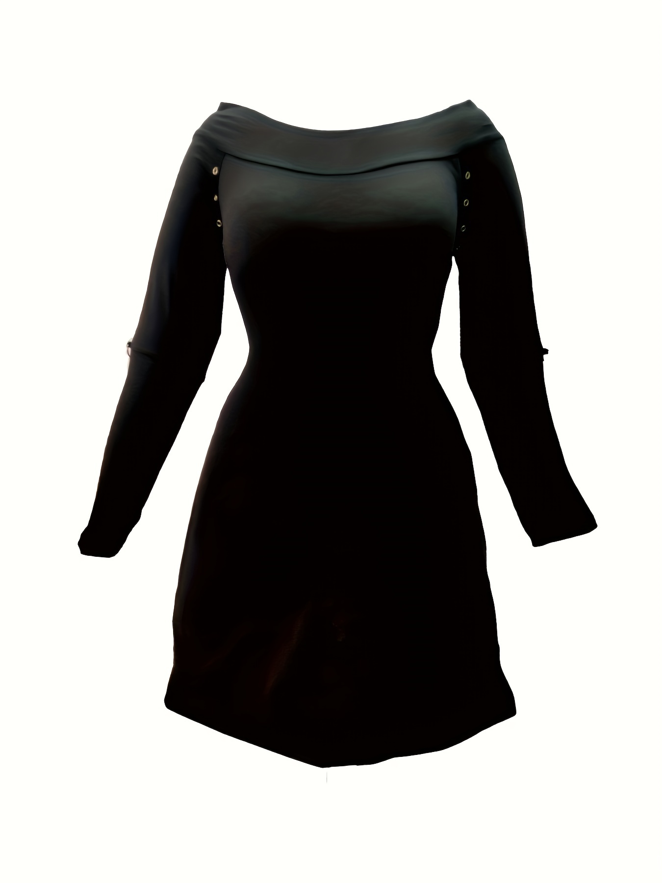 elegant shoulder black dress women long Temu