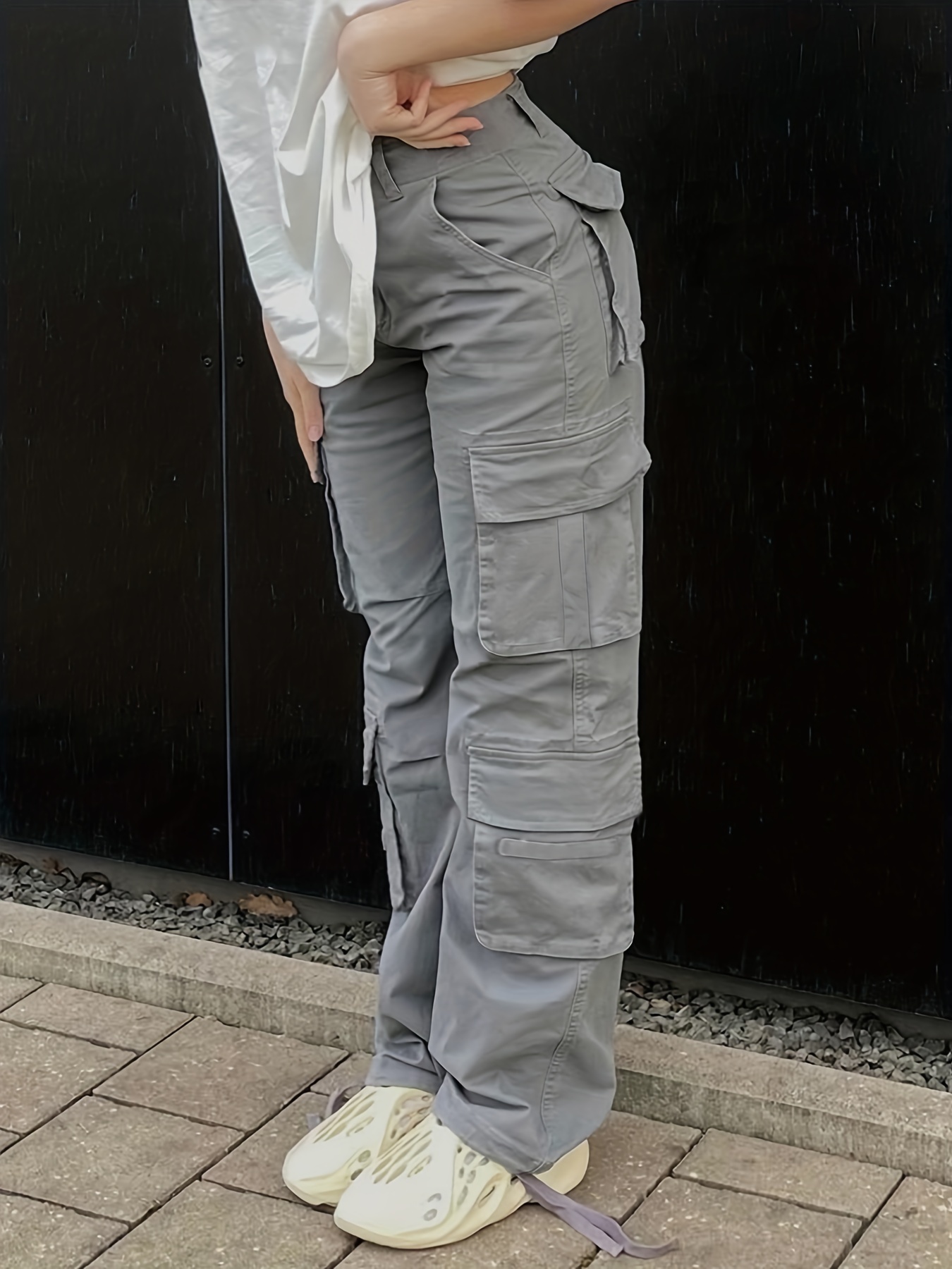 Cleo Grey Y2k Cargo Pants | Minga London