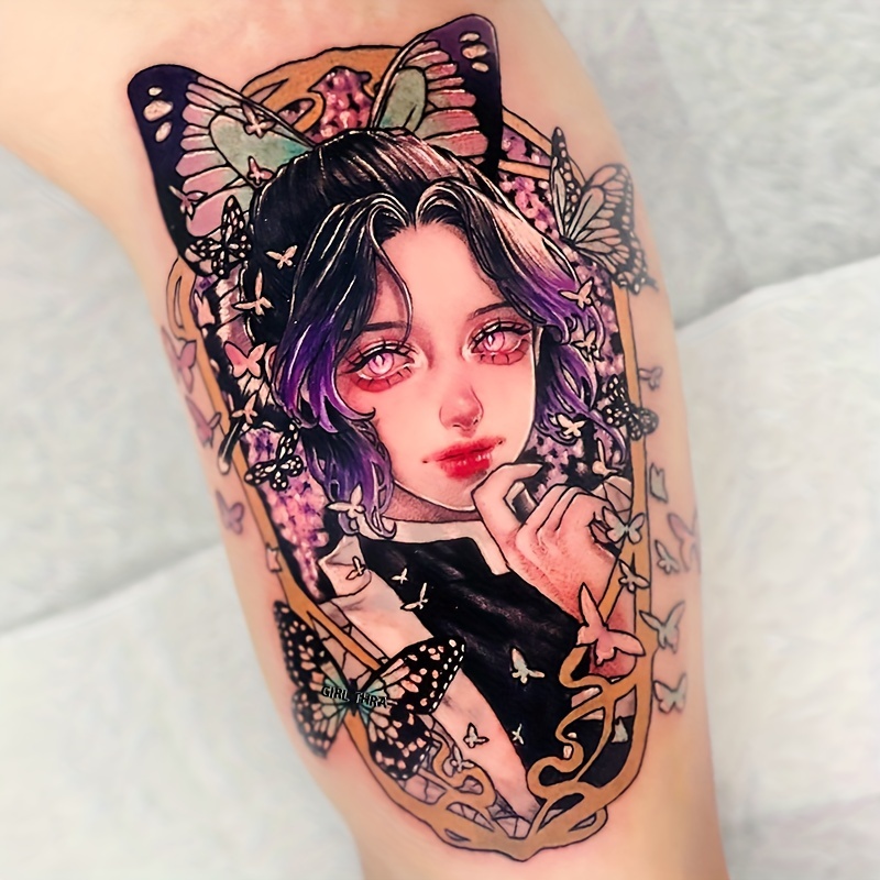 Manga Girls (Temporary Tattoos) cute purple gothic anime cosplay fake tattoo─2PC  | eBay
