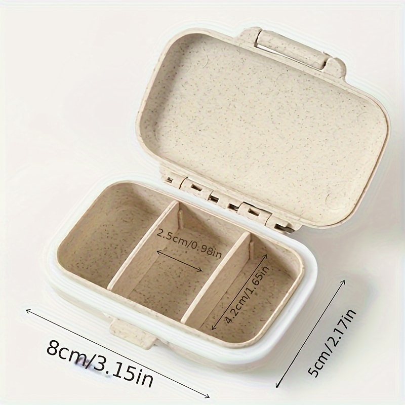 1pc Colorful Portable Mini Medicine Box - Moisture-Proof, 3-Compartment Rectangular Organizer for AM/PM Pills, Compact & Easy to Carry