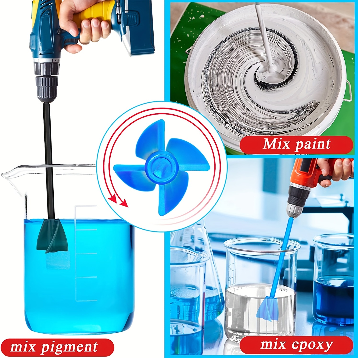 Epoxy Resin Mixing Paddle For Resin Drill Epoxy Mixer - Temu